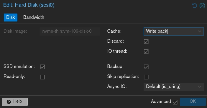 Hard-Disk configuration in Proxmox